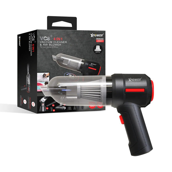 XPower VC8+4 In 1 Mini Portable Vacuum Cleaner + Pump