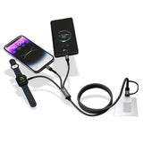 XPower 3X2W 6 IN 1 2IN 3 OUT 60W PD3.0 Aluminium Alloy Sync & Charge Cable - Grey