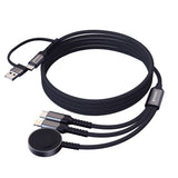 XPower 3X2W 6 IN 1 2IN 3 OUT 60W PD3.0 Aluminium Alloy Sync & Charge Cable - Grey