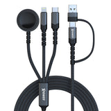 XPower 3X2W 6 IN 1 2IN 3 OUT 60W PD3.0 Aluminium Alloy Sync & Charge Cable - Grey