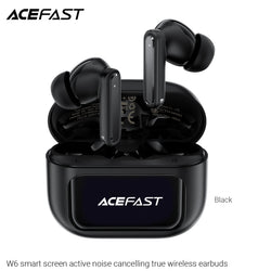 Acefast W6 Smart Screen Active Noise Cancelling True Wireless Earbuds - Black