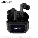 Acefast W6 Smart Screen Active Noise Cancelling True Wireless Earbuds - Black