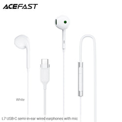 Acefast L7 USB-C Semi-In-Ear Wired Earphones With Mic - White