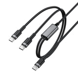 Acefast C22-02 USB-C to 2*USB-C 100W Aluminum Alloy Charging Data Cable - Black