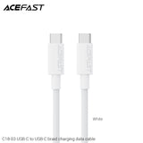 Acefast C18-03 USB-C to USB-C Braid Charging Data Cable - White