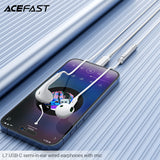 Acefast L7 USB-C Semi-In-Ear Wired Earphones With Mic - White
