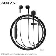 Acefast L12 USB-C Semi-In-Ear Karaoke Wired Earphones - Black