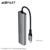 Acefast J18 USB-C 6-in-1 HUB Docking Station - Metal Gray