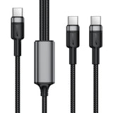 Acefast C22-02 USB-C to 2*USB-C 100W Aluminum Alloy Charging Data Cable - Black