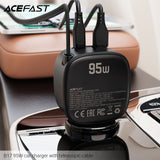 Acefast B17 95W Car Charger With Telescopic Cable - Black