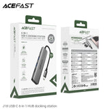Acefast J18 USB-C 6-in-1 HUB Docking Station - Metal Gray