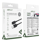 Acefast C26-02 USB-A to Lightning PVC Charging Data Cable (1.2m) - Black
