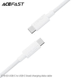 Acefast C18-03 USB-C to USB-C Braid Charging Data Cable - White