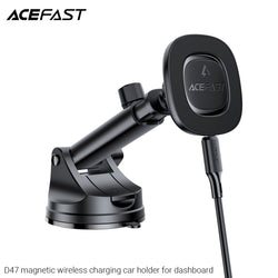 Acefast D47 Magnetic Wireless Charging Car Holder For Dashboard - Black