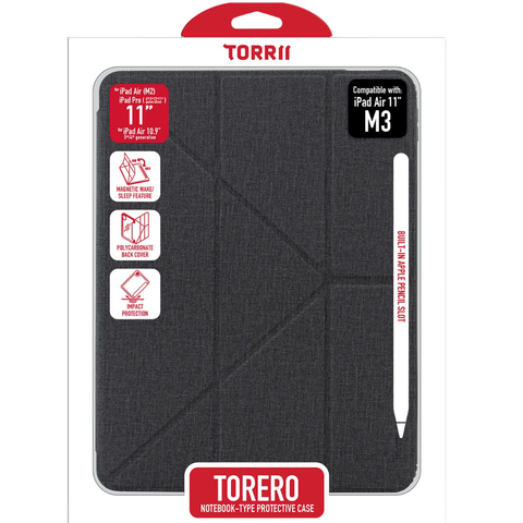 TORRII TORERO for iPad Air 11" (M3/M2) Compatible for iPad Pro 11" (4/3/2/1) / iPad Air 6/5/4 - Black