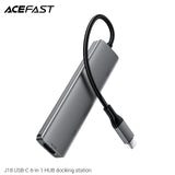 Acefast J18 USB-C 6-in-1 HUB Docking Station - Metal Gray