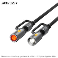 Acefast J4 Multi-Function Charging Data Cable USB-C+ LED Light + Cigarette Lighter