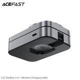 Acefast E22 Desktop 3-in-1 Wireless Charging Holder - Metal Grey