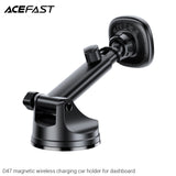 Acefast D47 Magnetic Wireless Charging Car Holder For Dashboard - Black