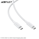 Acefast C18-03 USB-C to USB-C Braid Charging Data Cable - White