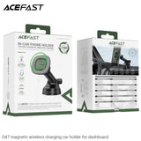 Acefast D47 Magnetic Wireless Charging Car Holder For Dashboard - Black