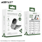Acefast E22 Desktop 3-in-1 Wireless Charging Holder - Metal Grey