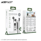 Acefast L12 USB-C Semi-In-Ear Karaoke Wired Earphones - Black
