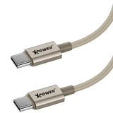 XPower CC60B 1.2m Aluminium Alloy 60W Type-C to Type-C Sync & Charge Cable