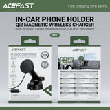 Acefast E52 QI2 25W Magnetic Wireless Charging Car Holder For Dashboard - Black