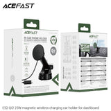 Acefast E52 QI2 25W Magnetic Wireless Charging Car Holder For Dashboard - Black