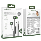 Acefast L4 3.5mm In-Ear Wired Earphones With Mic - Black