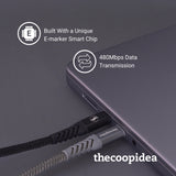 thecoopidea Flex Ultra 1.2m SR USB C to C 240W Cable