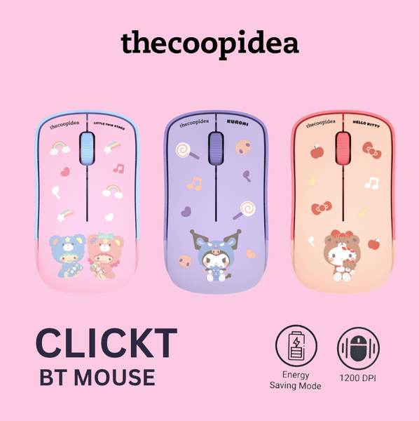 [New Arrival 2023] thecoopidea x Sanrio CLICKY Bluetooth Mouse - Little Twin Stars/ Kuromi/ Hello Kitty/Cinnamoroll