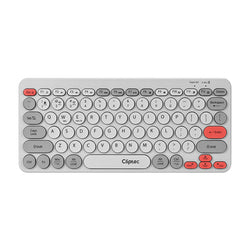 Cliptec RZK530 Dual Mode Rechargeable Wireless Multimedia Silent Keyboard - Grey