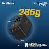XPOWER TA100C 7 Output PD 100W Gan Traver Adapter - Black