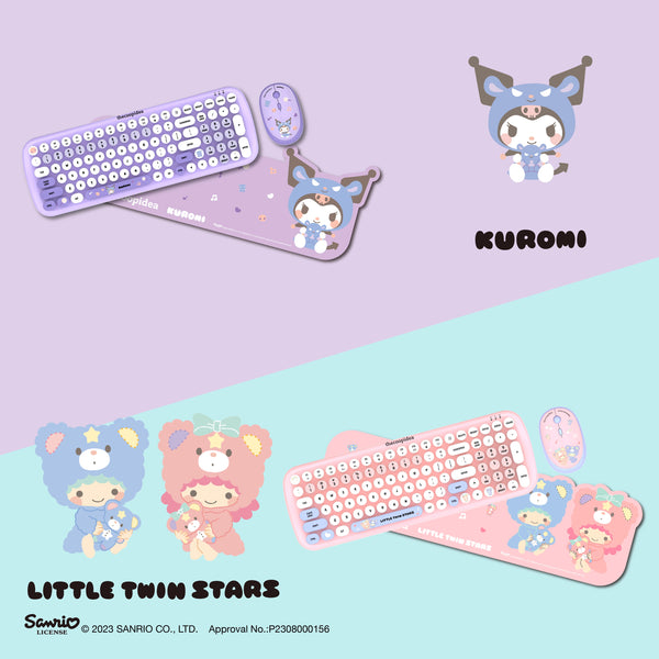 [New Arrival 2023 ] thecoopidea Sanrio TAPPY+ Wireless Keyboard & Mouse Set - Little Twin Star /Kuromi /Hello Kitty/Cinnamoroll