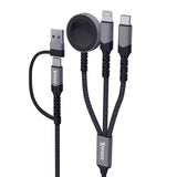 XPower 3X2W 6 IN 1 2IN 3 OUT 60W PD3.0 Aluminium Alloy Sync & Charge Cable - Grey