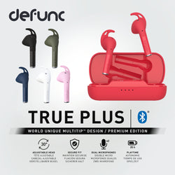 Defunc True Plus dual microphones MultiTip design true wireless earphones designed for video conference active lifestyle
