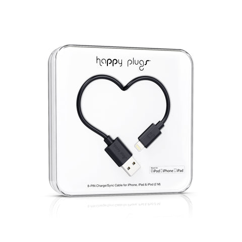Happy Plugs Lightning to USB Charge/Sync Cable (2.0m) MFI Certified