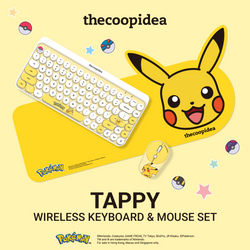thecoopidea Pokémon TAPPY Wireless Keyboard & Mouse Set Pikachu Eevee Snorlax