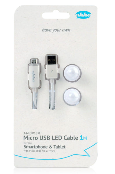 ahha Micro USB LED Cable-IM A-MICRO 2.0 - Sugar White