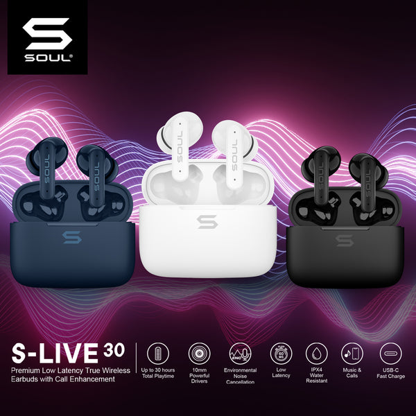 SOUL S-LIVE Premium Low Latency True Wireless Earbuds with Call Enhancement