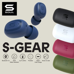 SOUL S-Gear True Wireless Earphones Bluetooth 5.0 IPX4 USB C