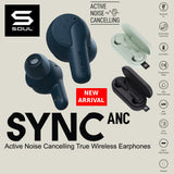 SOUL SYNC ANC Active Noise Cancelling True Wireless Earphones Bluetooth 5.1 Audio Transparency Mode IPX4 USB C 25 hours