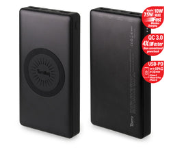 TORRII Bolt 10000mAh USB-PD+QC3.0 Wireless Powerbank – Black